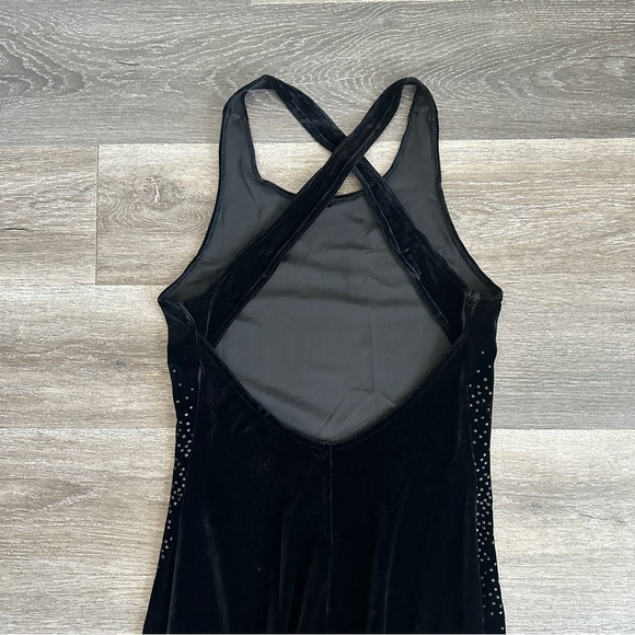 Byer too vintage y2k velvet crisscross open back rhinestone details maxi dress - Picture 4 of 7